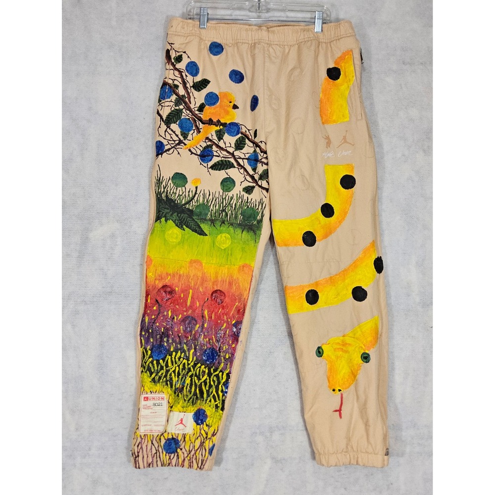 Nike Air Jordan Flight Union Pants Mens XL Photon Dust Joggers Sweatpants Custom